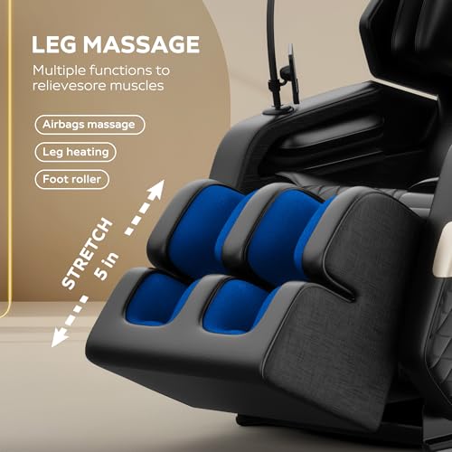 GDFStudio Massage Chair Full Body,Zero Gravity Recliner,2025 Massage Recliner Chair Whit 6 Massage Rollers - Foot Relief,Airbag Massage,Bluetooth Speaker,Repid Heating,Black - Image 5