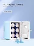 Reemix Mini Fridge, 4 Liter/6 Can Portable Cooler and Warmer Personal Refrigerator for Skin Care, Cosmetics, Beverage, Food,Great for Bedroom, Office, Car, Dorm (Aqua)