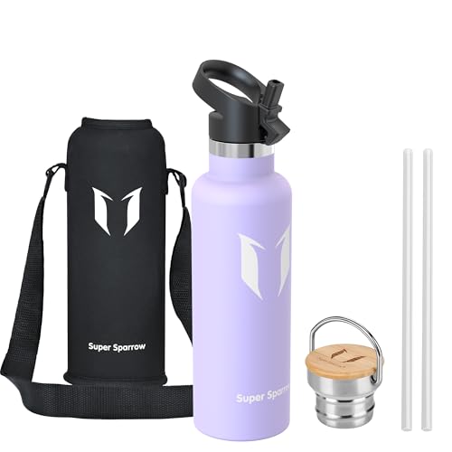 Super Sparrow Botella Agua Acero Inoxidable - Botella de Agua Deportes 750ml - Botella Termica Boca Estándar - Sin BPA , para Niños & Adultos, Deporte, Oficina, Yoga, Ciclismo