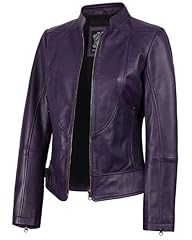 Amy - Purple Leather Jacket Women