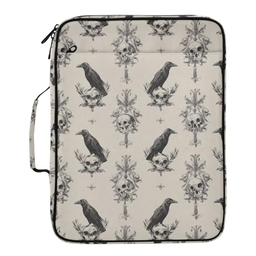 Organiseur de fichiers extensible à motifs gothiques de corbeaux classeur grand format 3 anneaux