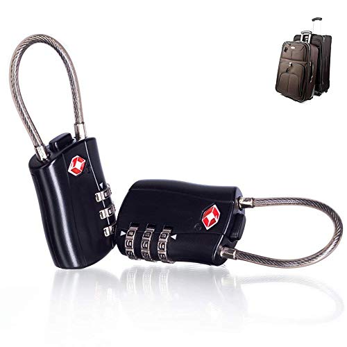 Preisvergleich Produktbild TSA Gepäckschlösser 2 per, JuguHoovi Zahlenschloss Kabelschloss Reiseschloss Kofferschloss mit 3-stelligen Zahlencode Sicherheitsschloss, TSA-Accepted, Travel Lock Pair
