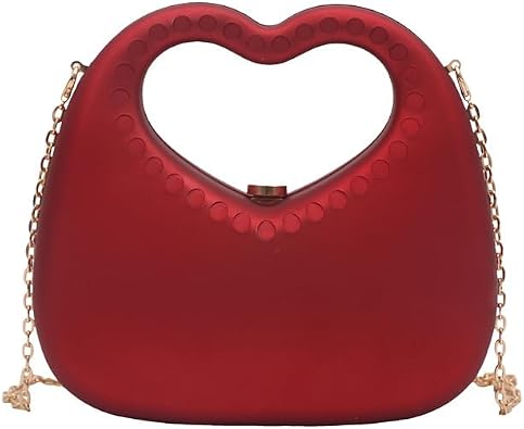 Cute Heart-Shaped Handbag Women Fashion Acrylic Shoulder Bag Chic Crossbody Bag Sling Purse Evening Handbag