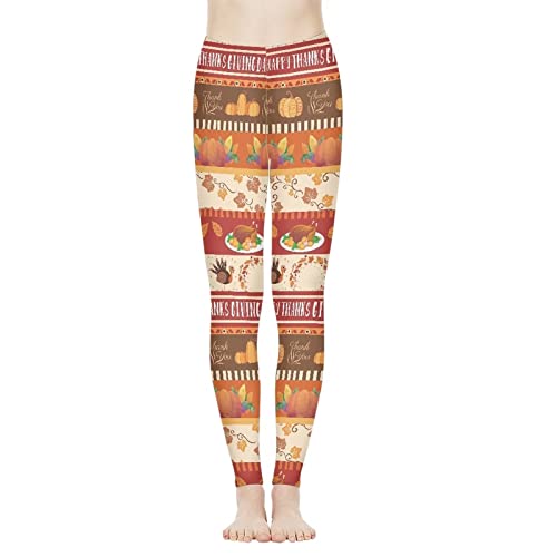 Pantalon de yoga femme motif feuilles d'érable citrouille et dinde doux taille L automne