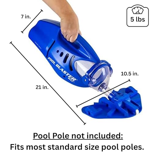 POOL BLASTER Max Cordless Pool Vacuum for Deep Cleaning & Strong Suction, Handheld Rechargeable Swimming Pool Cleaner for Inground and Above Ground Pools, Hoseless Pool Vac by Water Tech