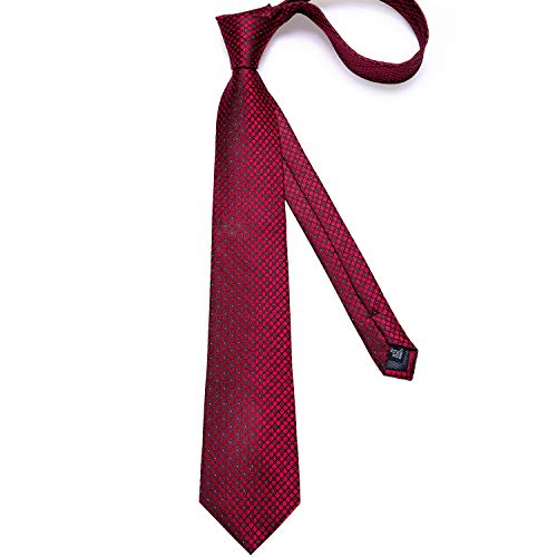 Image of DiBanGu Extra Long Tie for Men 63 inch XL Silk Necktie Set | Pocket Square and Cufflinks, Big and Tall, Jacquard Woven, Gift Box, Paisley /Plaid /Solid /Striped, for Weddinng Party Business
