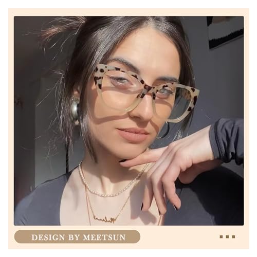 Image of MEETSUN Blue Light Blocking Glasses for Women Trendy Cat Eye Frame