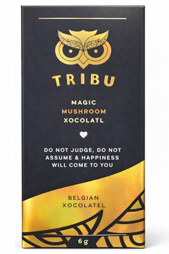 TRIBU Night Magic Mushrroms Chocolate bar Mushroom Blend with Reishi L-Theanine Magnesium & Lions Mane | Relaxation & Evening Ritual | Premium Dark Chocolate | 30 Servings
