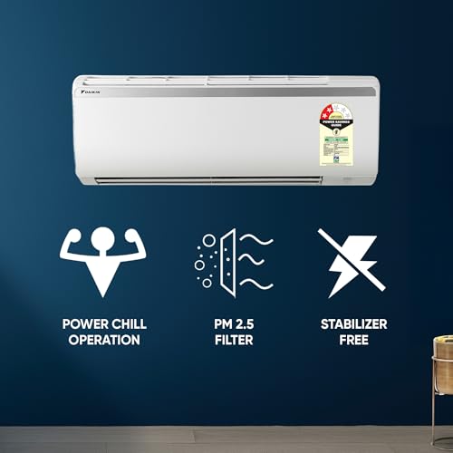 Image of Daikin 1.0 Ton 2 Star, Fixed Speed Split AC (Copper, PM2.5 Filter, FTQ35XV16, White)