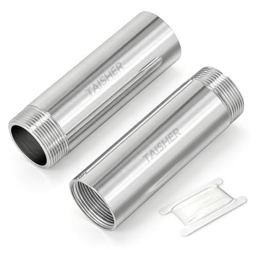 TAISHER 2PCS Stainless Steel Pipe Fittings, 1" NPT Male x 1" NPT Female Threaded, 4" Length Nipple Cast Pipe by TAISHER - Used condition - CA$21.46