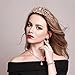 CIEHER 4/5 Pieces Women Jewelry Set - Rhinestone Crown + Drop Necklace + Elegant Bangle Bracelet + Crystal Teardrop Dangle Earrings for Bridal Wedding Party