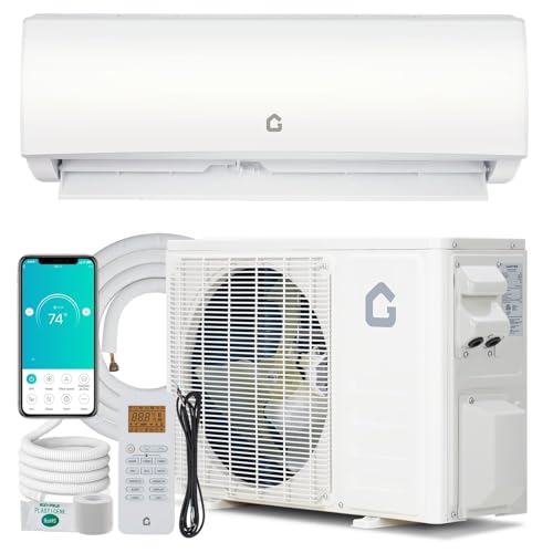12000 BTU Mini Split Air Conditioner & Heater Compatible with Alexa with 1 Ton Pre-Charged Heat Pump Ductless Inverter System, 20 SEER2, Cools Rooms Up to 750 Sq. Ft, 16.4ft installation kit