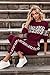 PRETTYGARDEN Womens 2 Piece Sets 2025 Long Sleeve Tops High Waisted Sweatpants Lounge Set Fall Fashion Travel Outfits (Leopard Wine Red,Large)