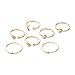 Pinces Bagues Joint Ring Trend Set Retro Gift 7 Blue Gold Jewelry Piece Metal Fashion Zircon Rings Fléchettes Anneaux Piercing Classeurs Anneaux Présentoir Classeurs Bijoux (Gold, One Size)