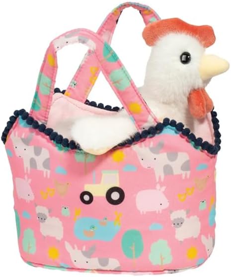Douglas Sassy Pet Sak Farm Friends with White Hen 6.5"