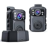 BOBLOV B4K5 4K Body Camera, 3400mAh IP68 Waterproof GPS Police 128GB Body Cams for 11Hrs(1080P Only...