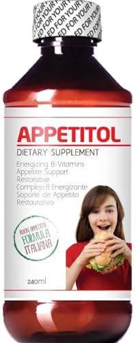Appetitol Appetite-Weight Gain. Natural Appetite and Weight Gain Stimulant for Underweight Children Fortified with Vitamins B1,B2,B3,B5,B6,B12,Folic Acid , Iron, Zinc, Flax Seed Oil. ( 8 Fl Oz)