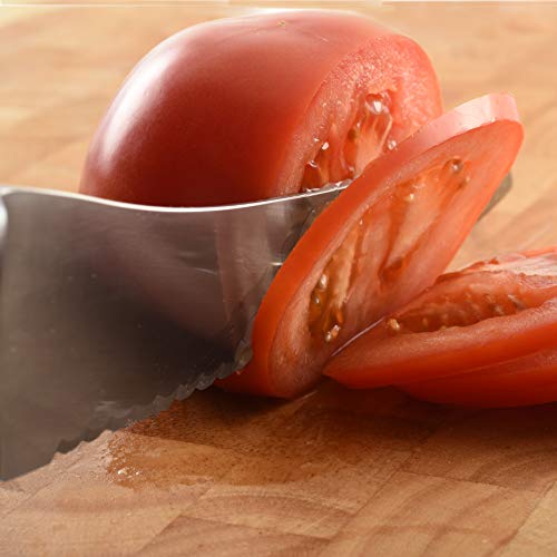 Norpro Uni Knife All Purpose Kitchen 8-Inch Serrated Stainless Steel Blade For Tomatoes, Bread, Meat, Red #TOP1