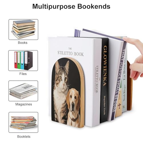 Sujetalibros de madera evita la caída de libros en estanterías 4