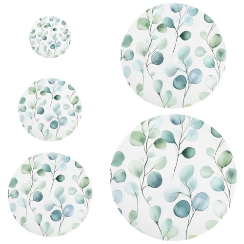 Housse de bol réutilisable extensible avec motif fleurs et feuilles vertes - 3