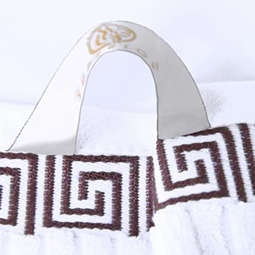 Superior Greek Pattern Decorative 6-Piece Towel Set, Absorbent Premium Cotton, Decor For Bathroom, Spa, Includes 2 Hand, 2 Face, And 2 Bath Towels, Home Essentials, Athens Collection, Chocolate #TOP3