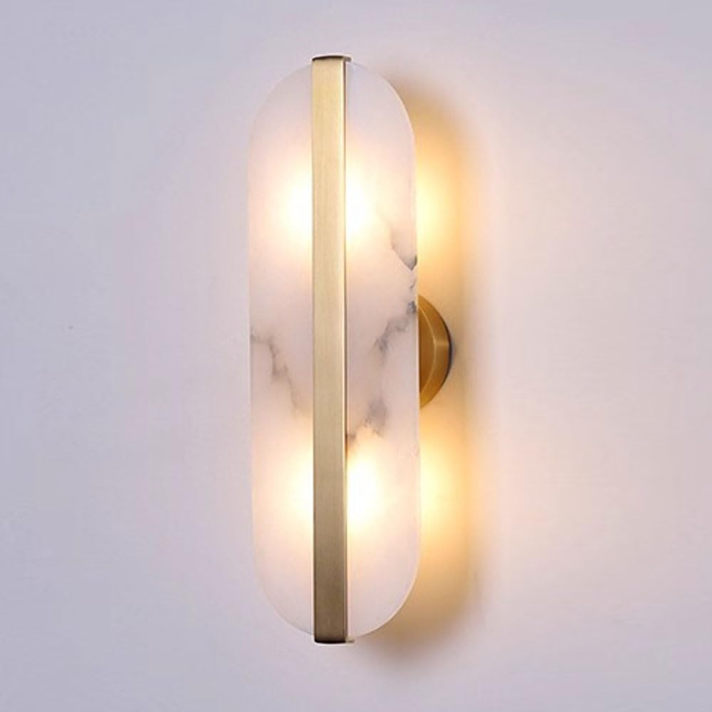 JISHUBO 15.7 Inch Oval Wall Light, Nordic Minimalist Style Wall Lamp, G9 Light Source Hardwired Wall Sconce, Bedroom Living Room Restaurant Wall Mounted Lighting Fixtures