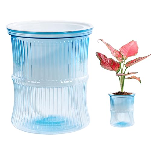 Maceta con Riego Automático: Pequeño Depósito De Agua para Suculentas, Macetas A Prueba De Fugas | Jardineras De Autorriego con De Riego Automático, Solución Práctica para El Cuidado De Planta