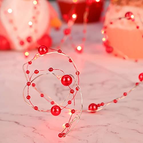 Guirlande lumineuse perles 3m 40 LED rouge Impress Life à minuterie