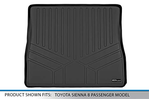 Maxliner All Weather Custom Fit Cargo Trunk Liner Floor Mat Behind 2Nd Row Black Compatible With 2011-2020 Toyota Sienna #TOP2