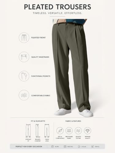 Image of FTX Men's Korean Style Casual Trouser | Premium Lycra Stretch Fabric | Smart Regular Fit | 2 Side Pockets | Comfortable Stretchable Everyday Wear Pants