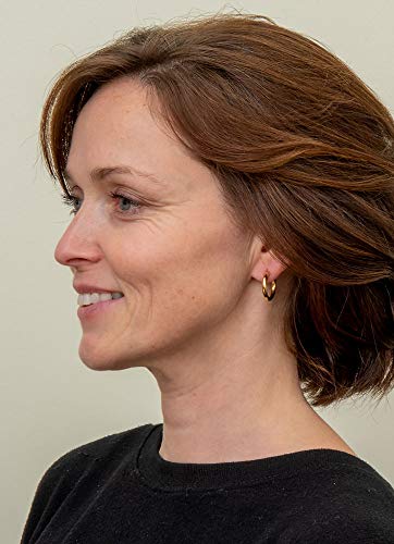 14K Yellow Gold Thick Real Endless Hoop Earrings, (3mm Tube)2