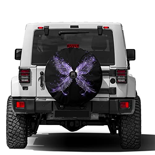 Image of Delerain Spare Tire Cover with Backup Camera Hole Butterfly Wheel Covers Waterproof Dust-Proof UV Sun Universal Fit for RV Trailer RV SUV Truck (18 Inch for Diameter 32 inch-34 inch)