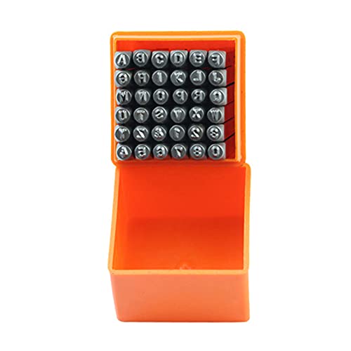 Yuvera Juego de 36 sellos de acero inoxidable con números de letra y perforadores de metal endurecido, herramientas para hacer joyas de bricolaje Cover