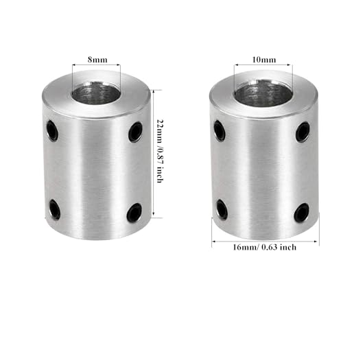 4 Stück 8mm bis 10mm starre Motorwelle Kupplung Kupplung Hülse Kupplung Adapter für 3D Drucker RC Motor Zubehör