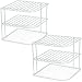 DecorRack Set of 2 Countertop Corner Shelf Organizer, 3-Tier Heavy Duty Corner Rack, Counter and Cabinet Corner Helper Shelf, Free Standing Rack for Kitchen Counter Pantry and Cupboards, White