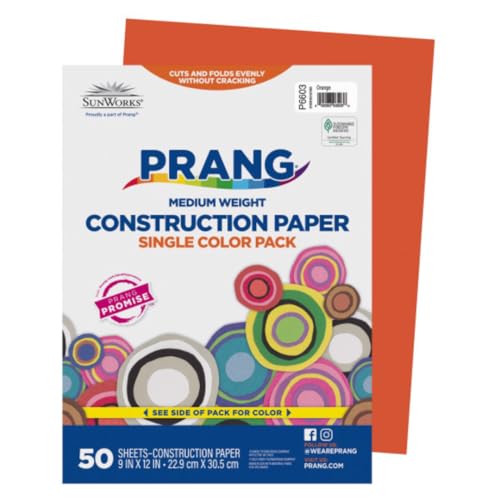 Image of Prang Construction Paper, 9 inch x 12 inch, Orange, 50 /Pack, 50 Packs | Formerly SunWorks, Class Pack, 2500 Sheets Total, P6603