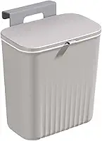 Lixeira Suspensa Sem Furos Para Cozinha Retrátil Pendurável Com Tampa Compacta Funcional Multiuso 9 Litros Organização Casa Pia Cinza Ou Branca (Cinza)