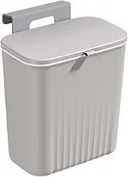 Lixeira Suspensa Sem Furos Para Cozinha Retrátil Pendurável Com Tampa Compacta Funcional Multiuso 9 Litros Organização Casa Pia Cinza Ou Branca (Cinza)