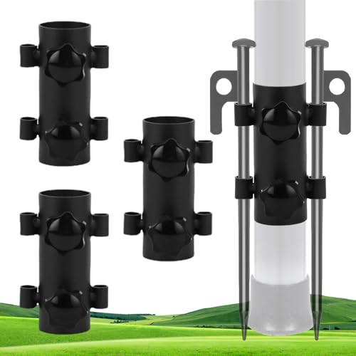 MOONDKIST 4Pack Tent Holder, Canopy Pole Fixed Tube, Adjustable Tent Canopy Holder, Tarp Pole Holder for Camping, Fishing, Hiking