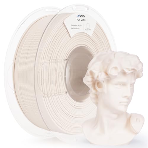 Image of AMOLEN Matte PLA Filament 1.75mm, Porcelain White 3D Printer Filament, Smooth Finish for Most FDM 3D Printing, Dimensional Accuracy + /- 0.02mm, 1kg Spool (2.2lbs)
