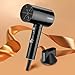 Licoseam Hair Dryer, 1600W Small Foldable Hair Blow Dryer, Fast Drying Compact Hair Dryer, Black