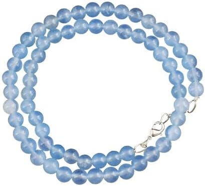 237 Cts Natural Single Strand Blue Chalcedony Beads Womens Necklace CHIK_NECKLACE-46197