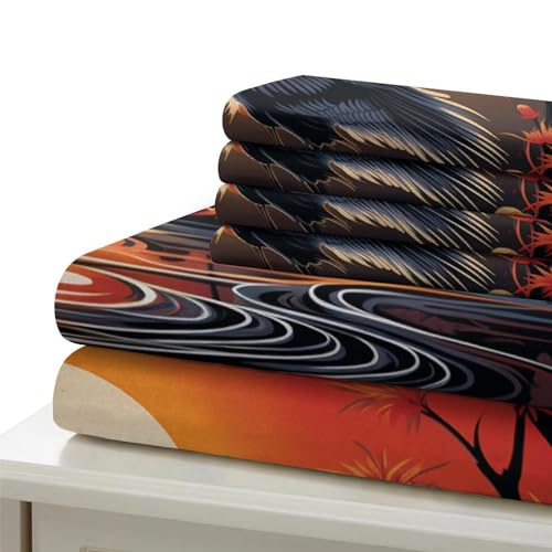 Copripiumino 3D de estética china con dos fundas de almohada de microfibra suave 7