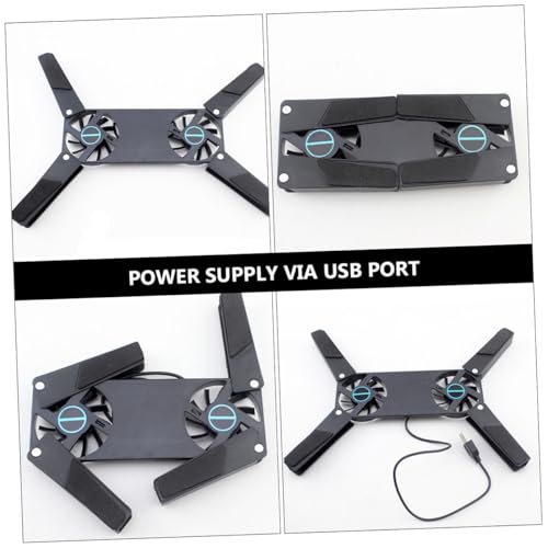 2PCS soporte plegable para laptop con ventiladores duales miniatura 3