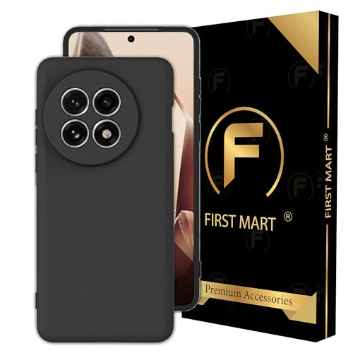 Image of FIRST MART Matte Silicone Back Cover for OnePlus 13R - Black