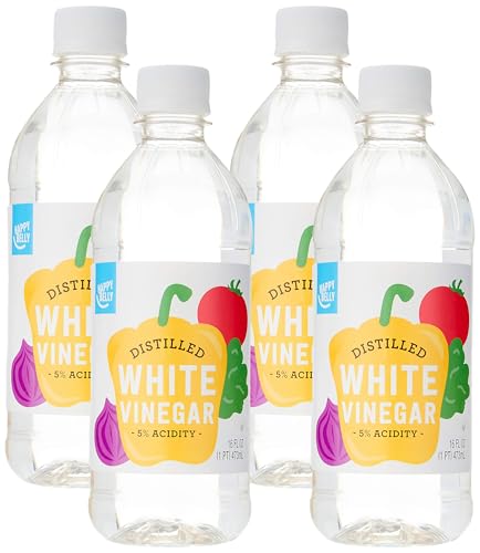 Amazon Saver, Distilled White Vinegar, Great for Cooking and Cleaning, 16 Fl Oz (Pack of 4)