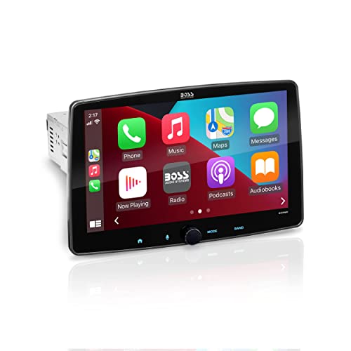 BOSS Audio Systems BCPA9 - Single Din Chassis with Detachable 9 Inch Capacitive Touchscreen, Apple CarPlay, Android Auto, Bluetooth, No DVD, RGB Illumination, High Resolution FLAC Audio (Renewed)