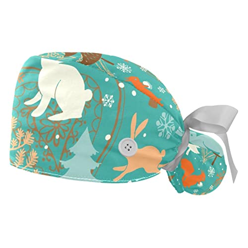 Casquettes de travail respirantes et bouffantes : protection d'hiver lot de 2 lapin