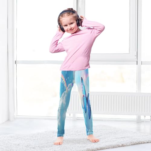 Toddler Girls Leggings Printed Yoga Pants Leggings Cute Blue Butterfly Rainbow for Kids4