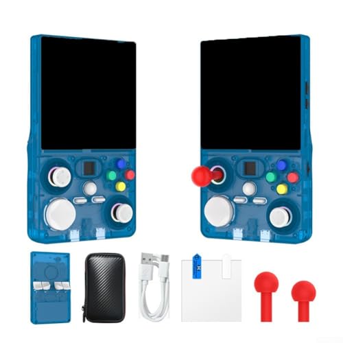 Console di gioco portatile retrò con WiFi, portatile 3D per lettore ARCADE per giochi classici, costruzione ABS, nero (blu)
